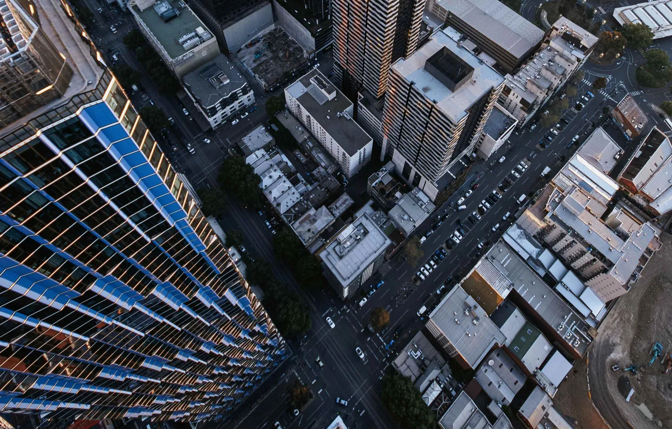 Фото обои city, город, здания, дороги, архитектура, автомобили, мегаполис, cars