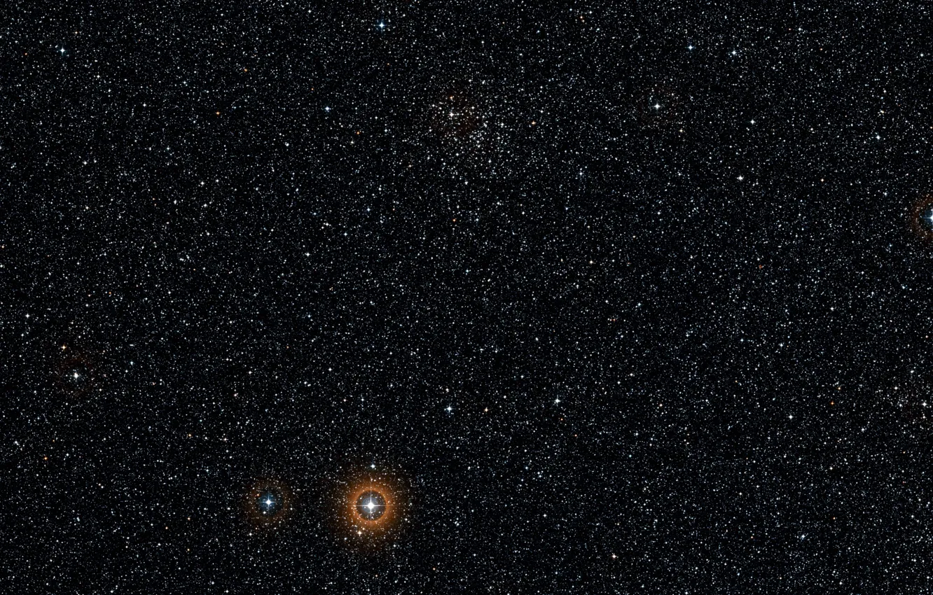 Фото обои Digitized Sky Survey 2, Star Cluster, Constellation of Ara, Wide-field view, Alpha Arae, The Altar, …