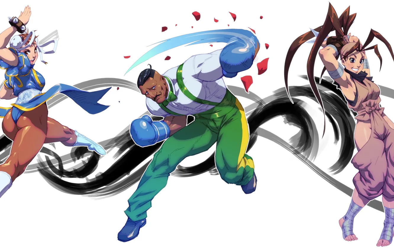 Фото обои Street Fighter, Ibuki, Chun-Li, Dudley
