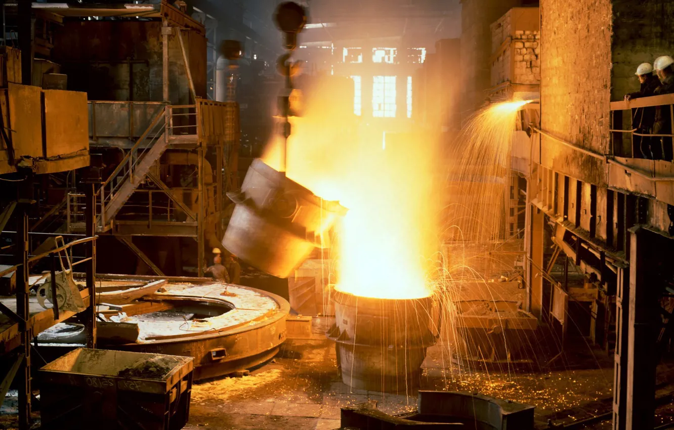 Фото обои factory, foundry, technology, melted metal