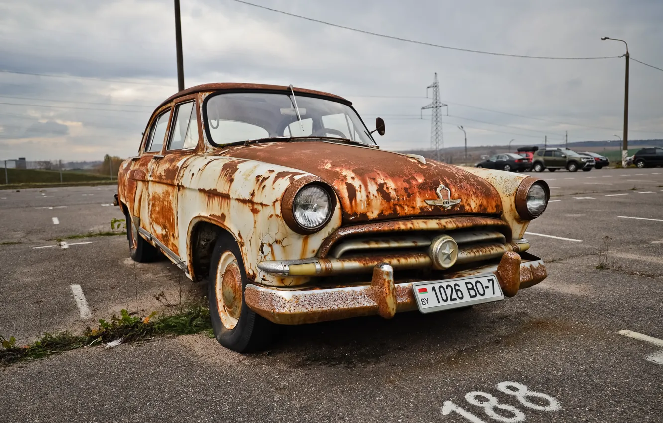 Фото обои USSR, GAZ 21, Rusty Volga 21, rusty car