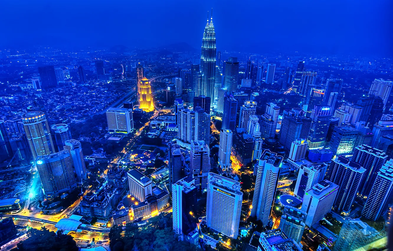 Фото обои лето, ночь, город, Малайзия, Куала Лумпур