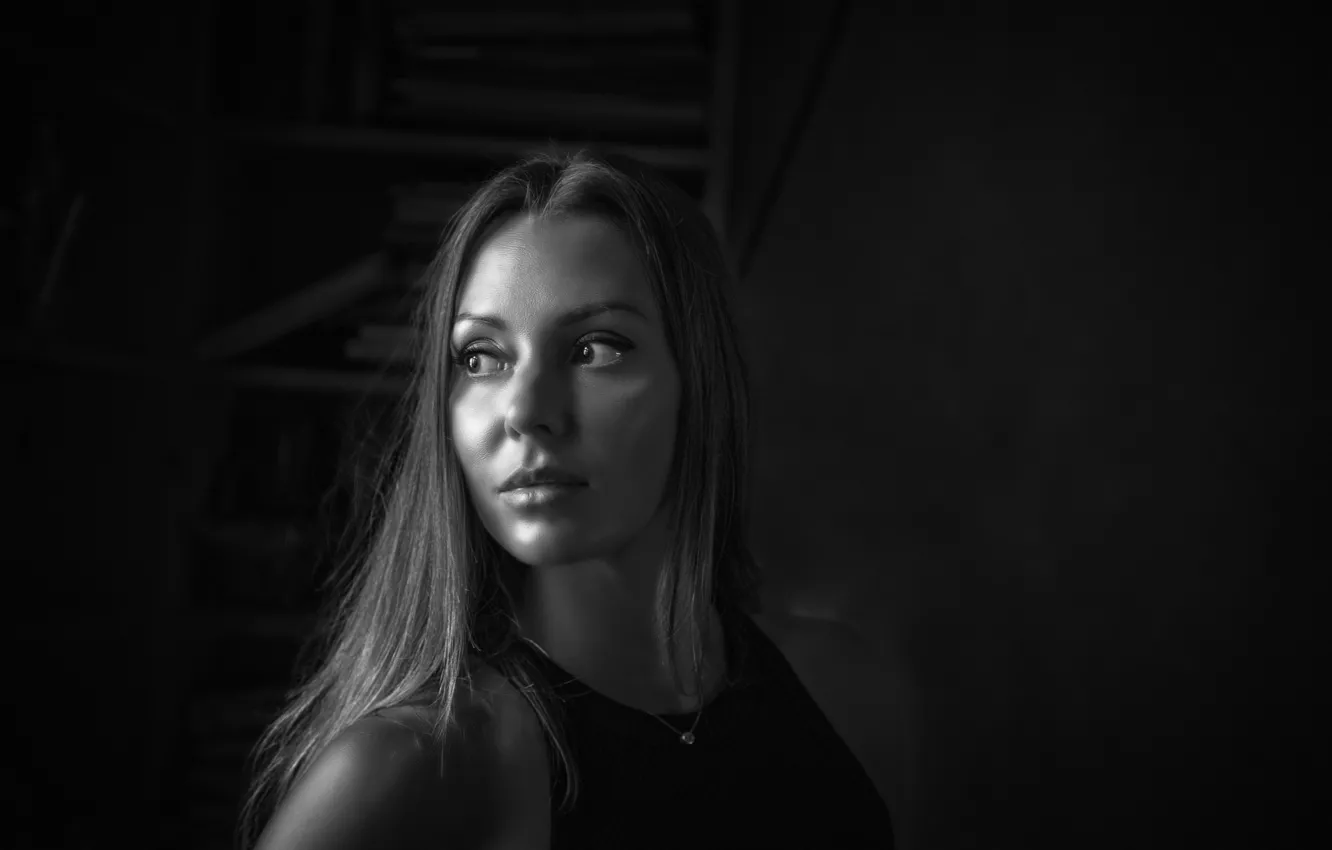 Фото обои black & white, eyes, beautiful, model, look, glance, Kide FotoArt, Vika Smirnova