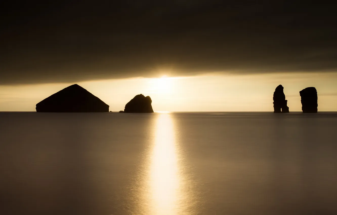Фото обои Water, Portugal, Island, Rocks, Azores, Seascape