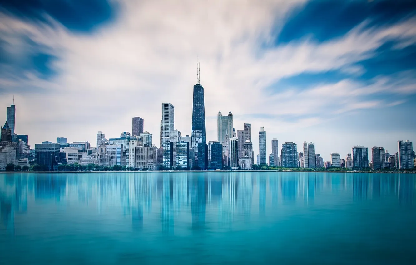 Фото обои здания, небоскребы, америка, чикаго, Chicago, сша, высотки