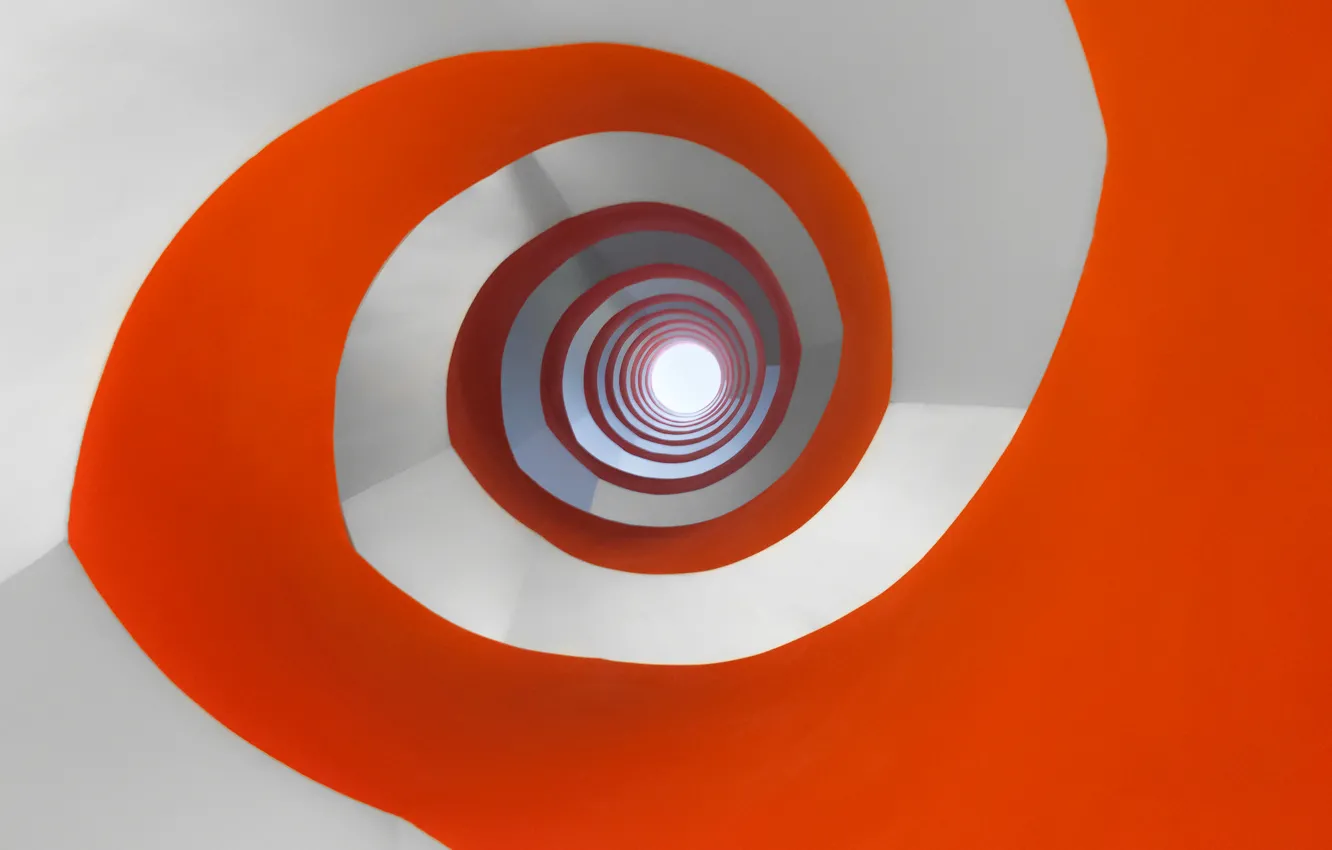 Фото обои краски, цвет, спираль, лестница, объем