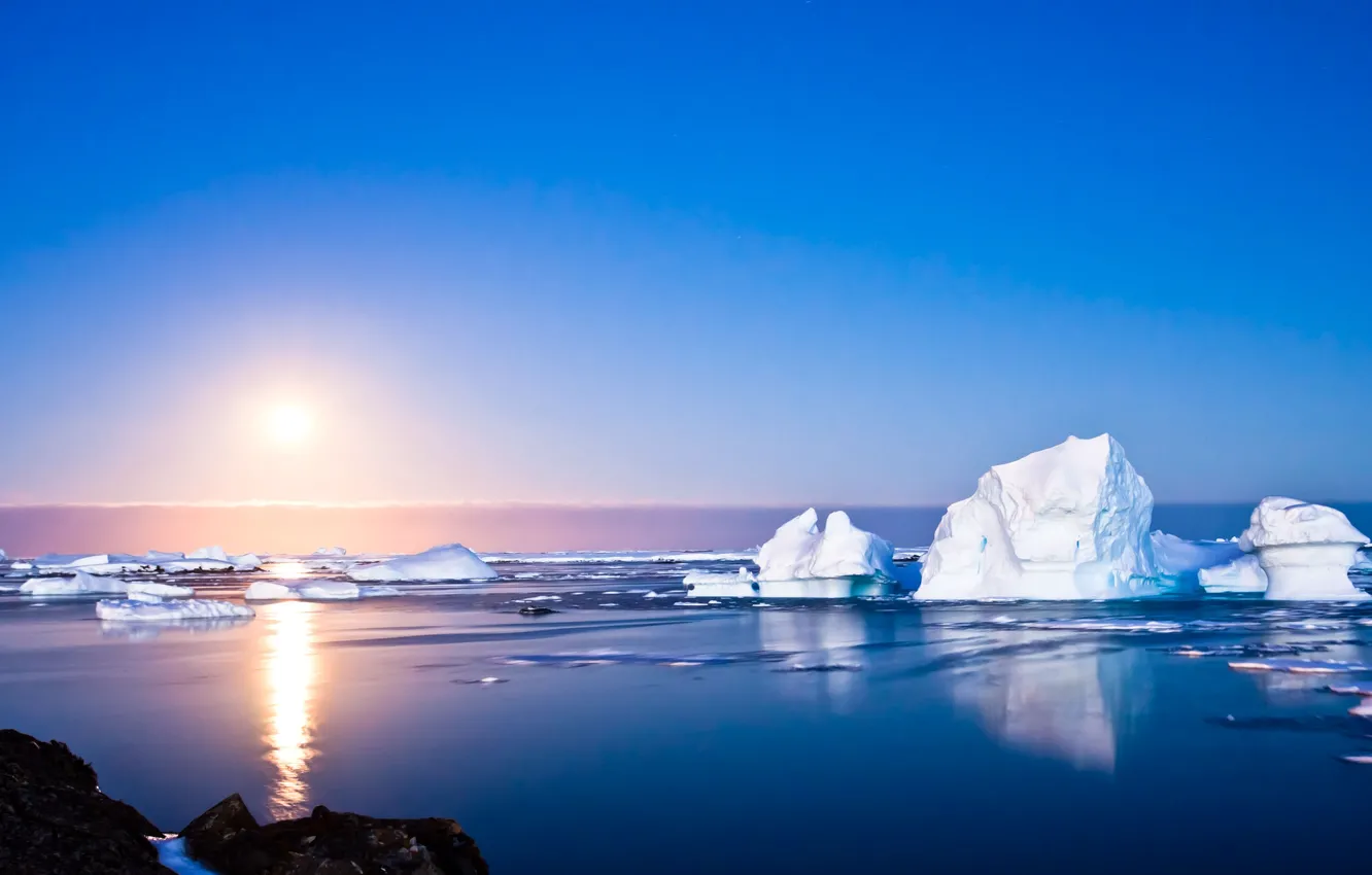 Фото обои Summer, Antarctica, Iceberg