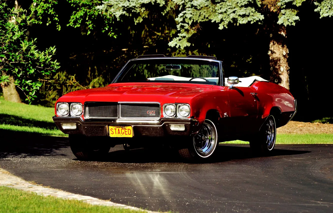 Фото обои Red, Convertible, Classic car, Buick