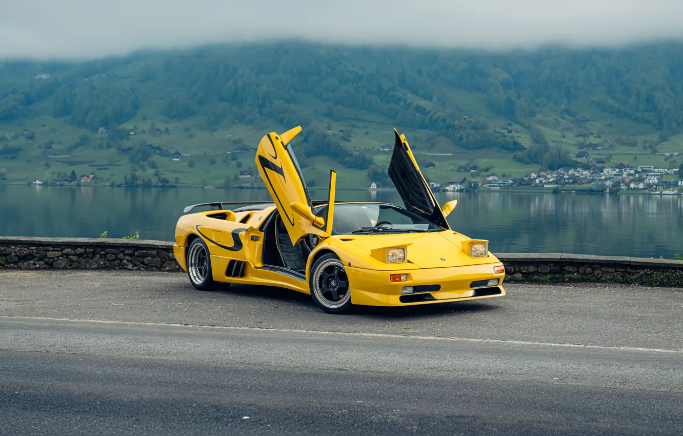 Фото обои Lamborghini, supercar, Diablo, 1998, iconic, Lamborghini Diablo SV Roadster