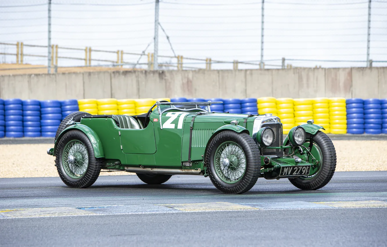 Фото обои Aston Martin, Le Mans, 1932, ретро автомобили, retro cars, гоночные автомобили, racing cars, Aston Martin …