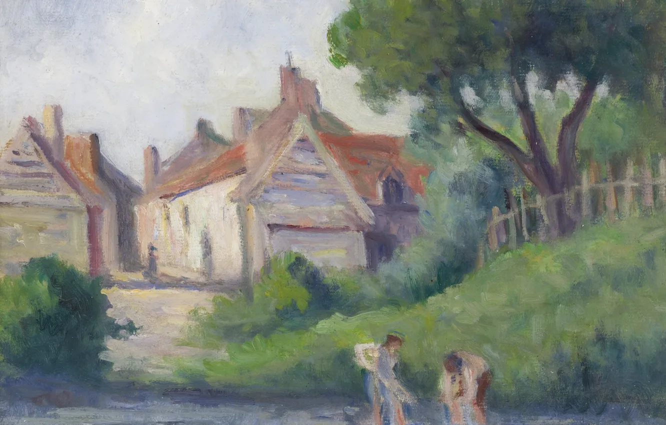 Фото обои пейзаж, картина, Максимильен Люс, Maximilien Luce, Пикиньи