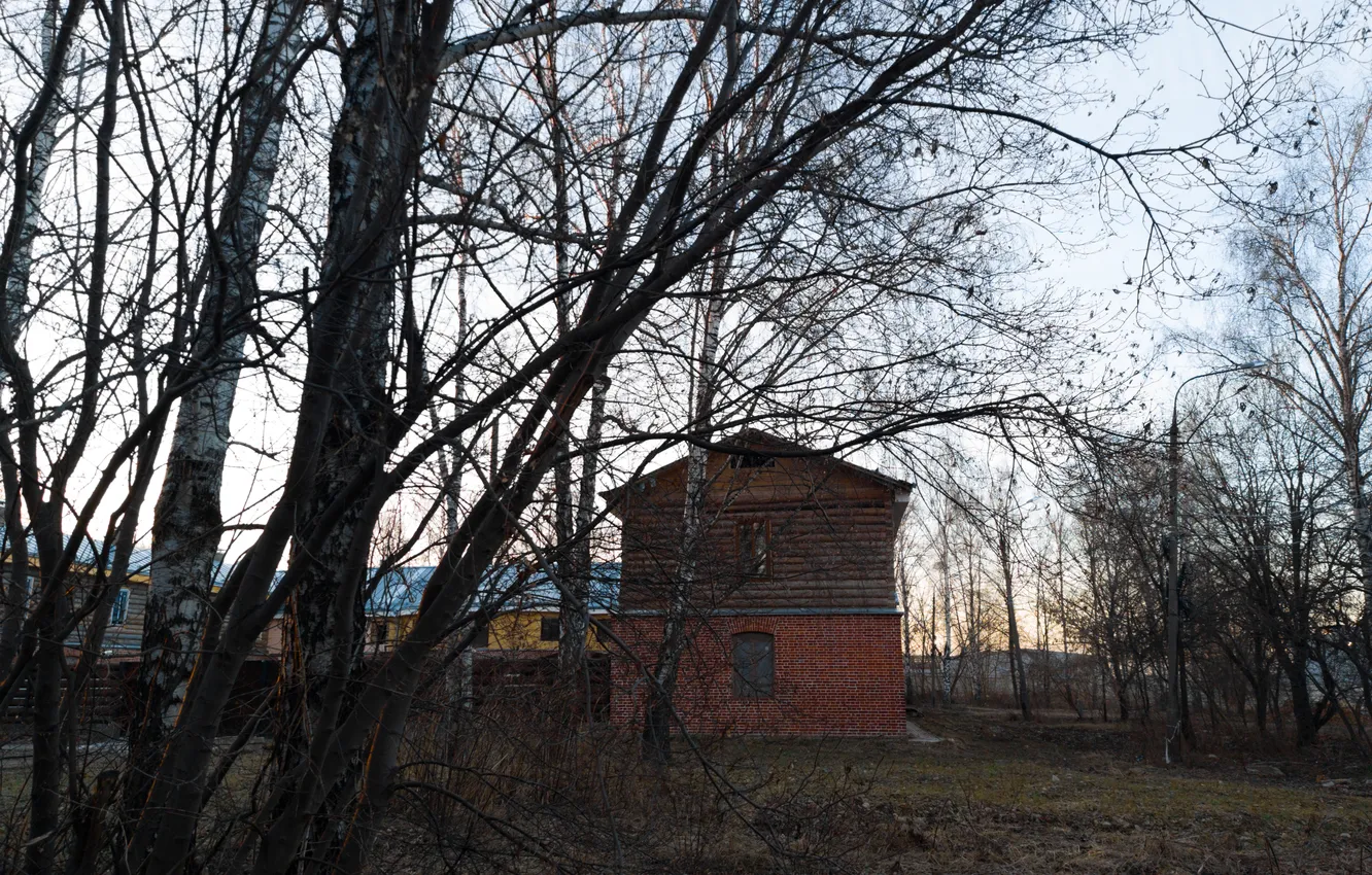 Фото обои небо, деревья, здания, дома, Россия, архитектура, Артём