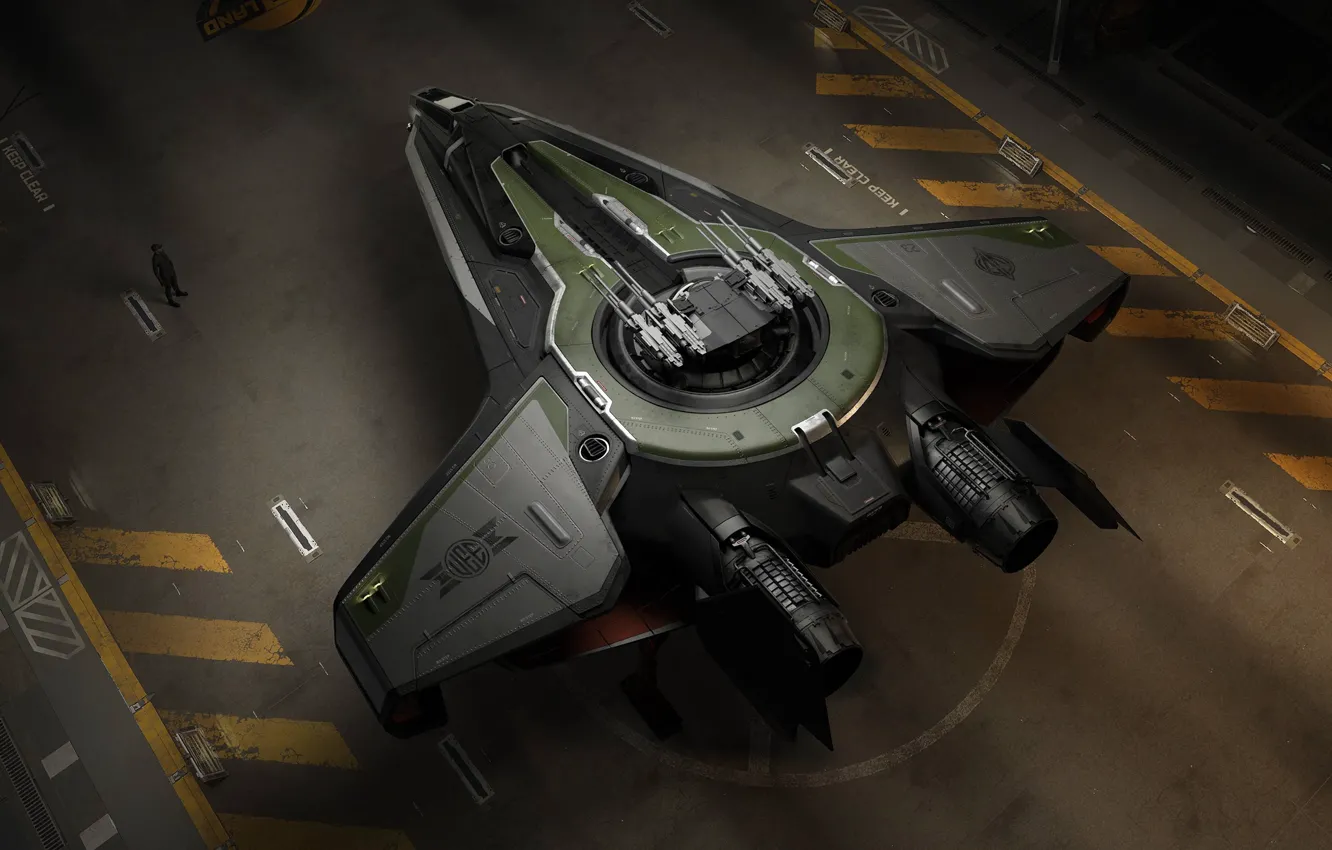 Фото обои звездолет, Star Citizen, Anvill Huricane