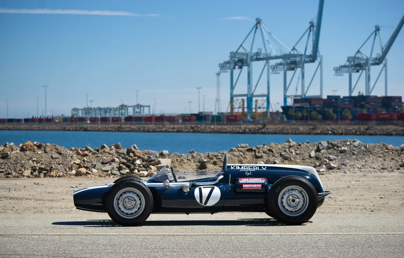 Фото обои Cooper, Порт, Formula 1, Краны, Classic car, 1961, Sports car, Cooper T54