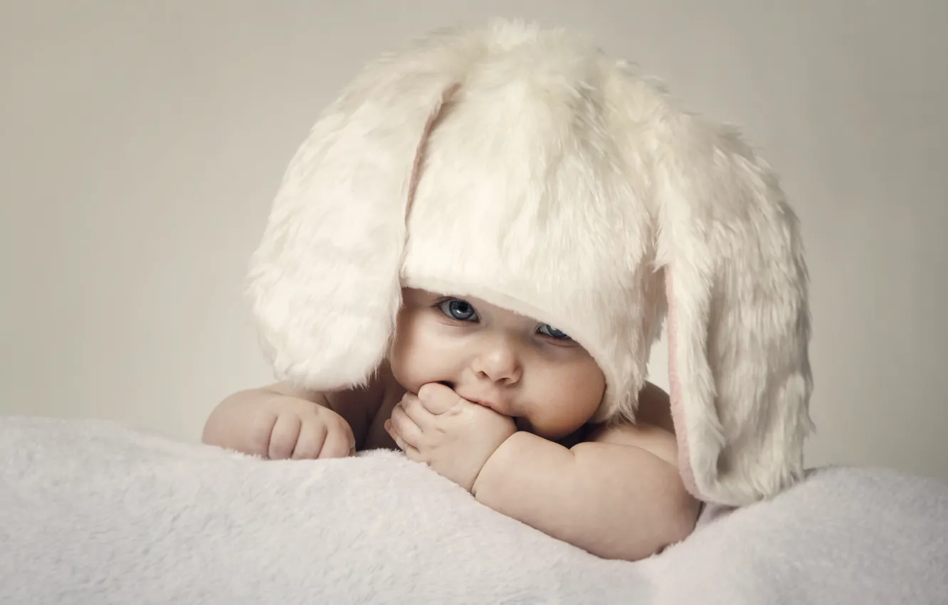 Фото обои дети, малыш, Пасха, милый, hat, шляпы, Easter, children