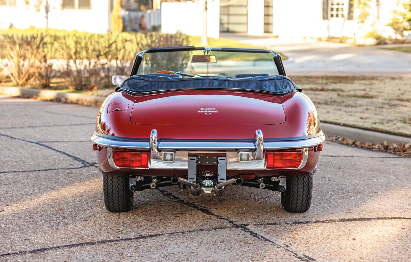 Фото обои Jaguar, E-Type, 1970, rear, Jaguar E-Type