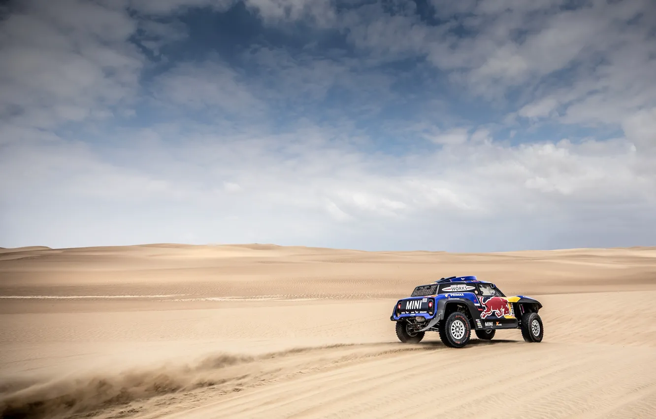 Фото обои Песок, Mini, Пустыня, Машина, Автомобиль, 300, Rally, Dakar