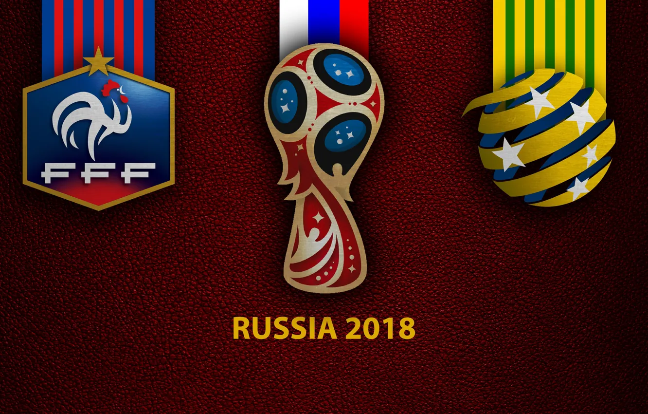 Фото обои wallpaper, sport, logo, football, FIFA World Cup, Russia 2018, France vs Australia