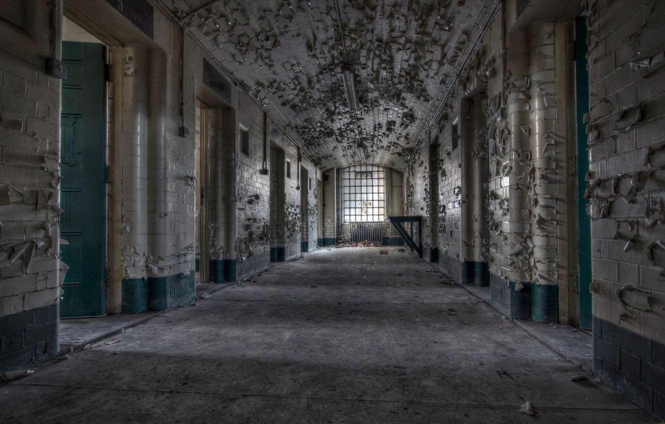 Фото обои интерьер, коридор, тюрьма