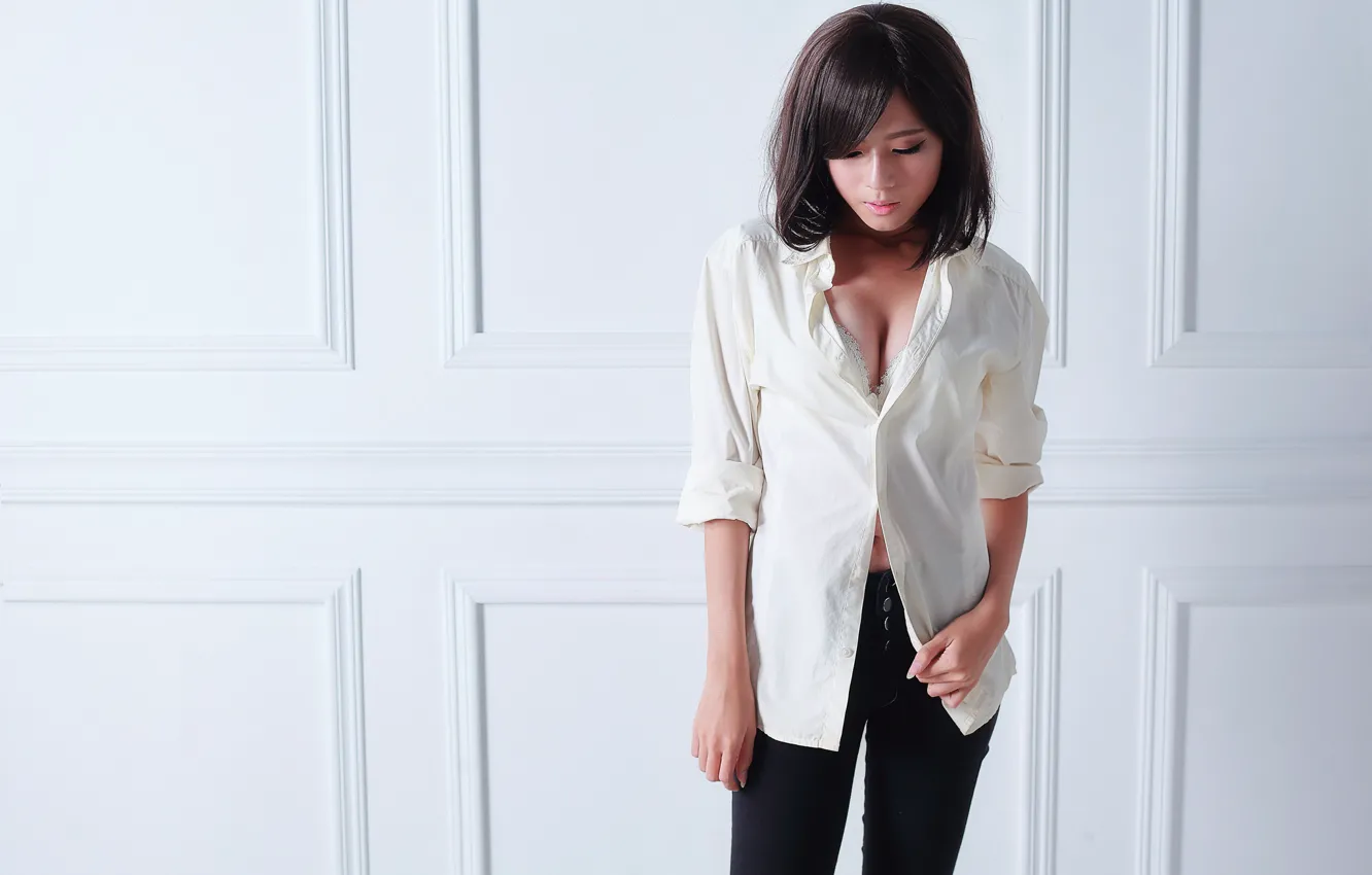 Фото обои лицо, стиль, фон, модель, одежда