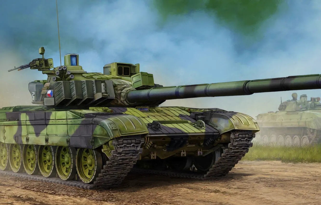 Фото обои war, art, painting, tank, Czech T-72M4CZ MBT