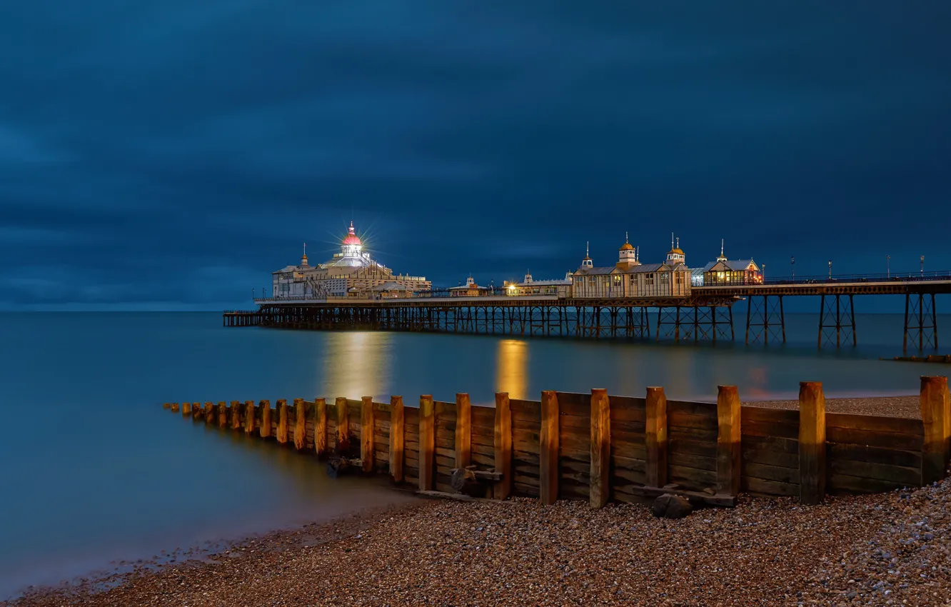 Фото обои море, побережье, Англия, пирс, England, Ла-Манш, English Channel, Eastbourne