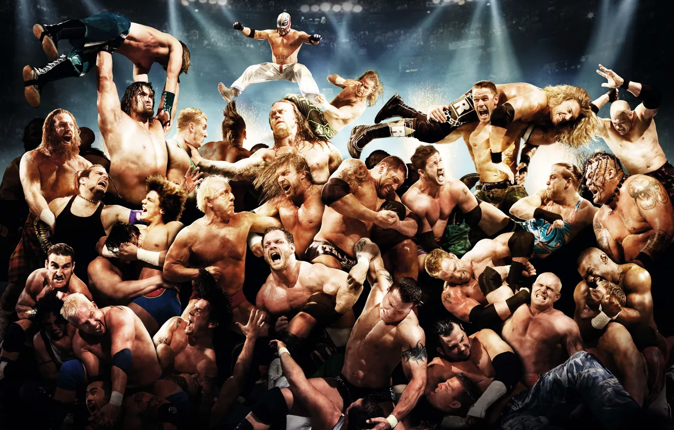 Фото обои Matt Hardy, Rey Mysterio, Umaga, CM Punk, WWE, Jeff Hardy, Kane, The Animal
