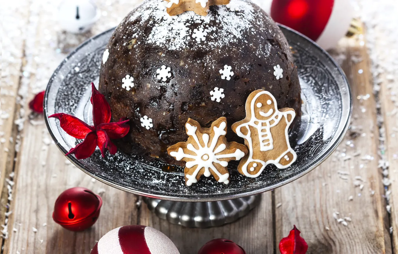 Фото обои печенье, Рождество, пирог, украшение, Christmas, выпечка, chocolate, New Year