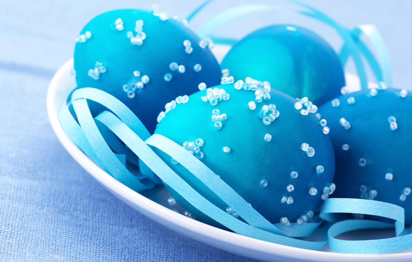 Фото обои голубой, Пасха, бисер, Easter, Holidays, Eggs