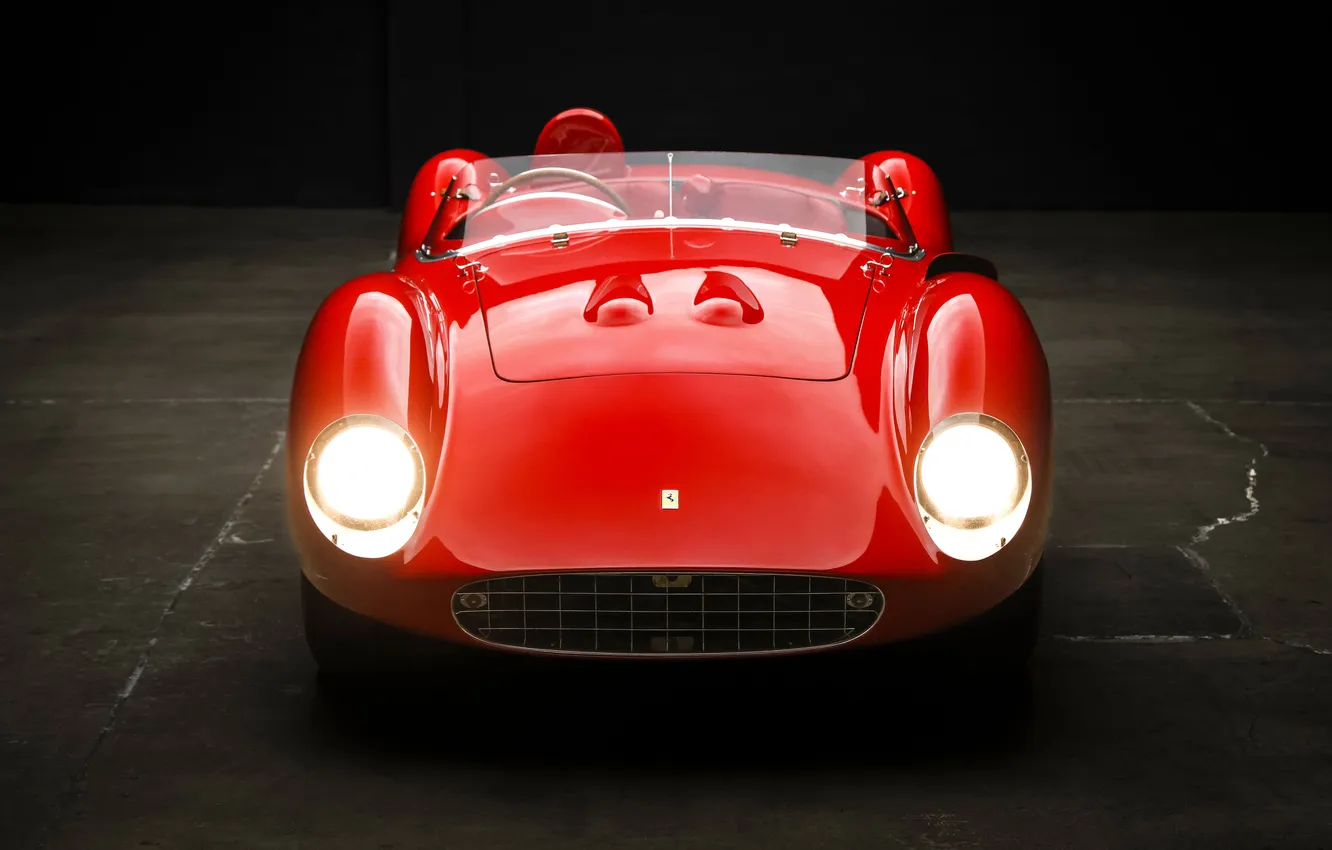 Фото обои Феррари, Ferrari, суперкар, supercar, вид спереди, 1957, ретро автомобили, Scaglietti