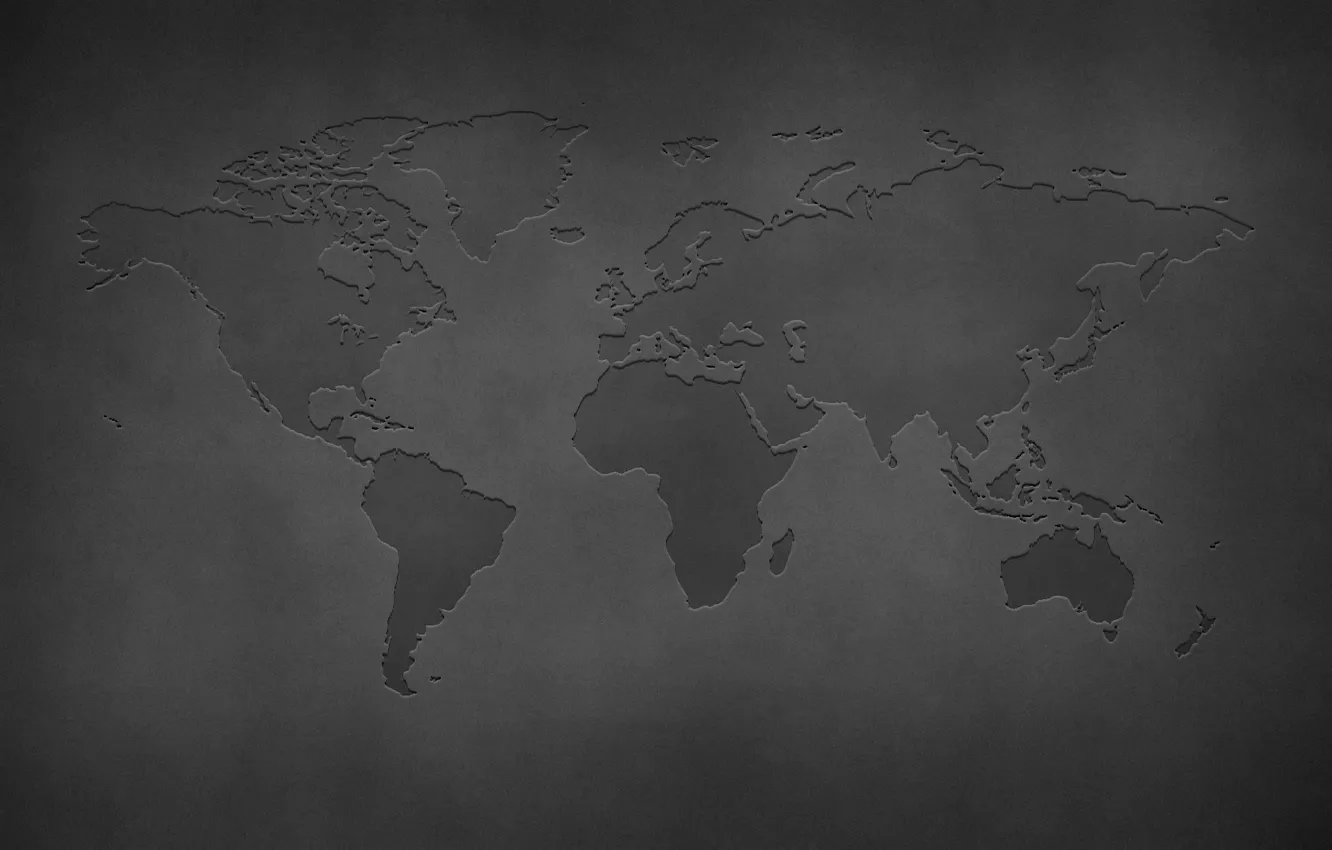 Фото обои стена, серый фон, карта мира, континент