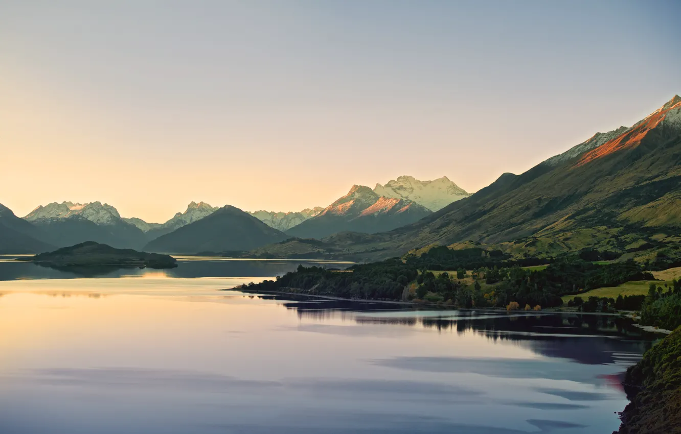 Фото обои горы, природа, река, Новая Зеландия, New Zealand