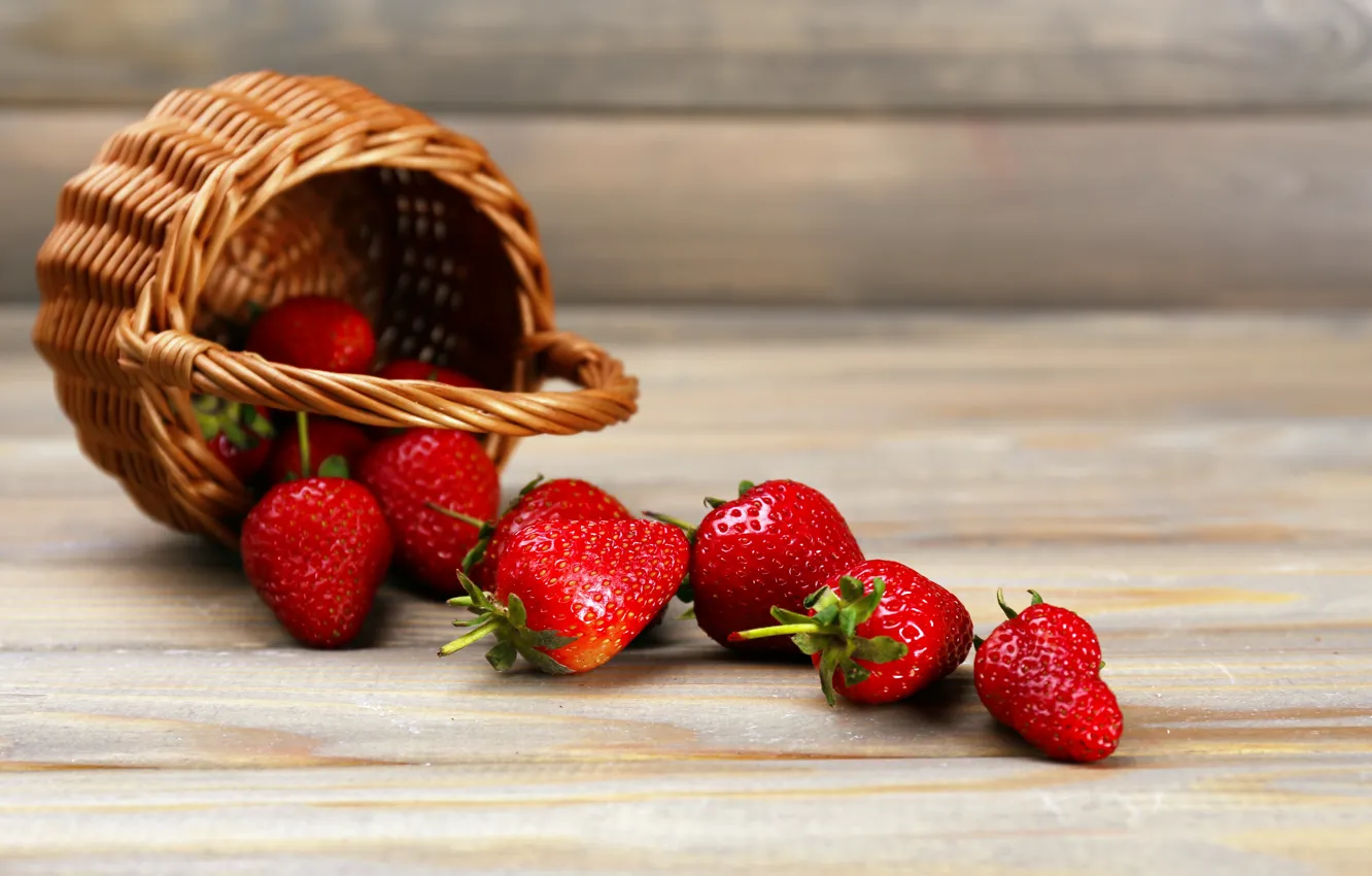 Фото обои ягоды, клубника, корзинка, strawberry, fresh berries