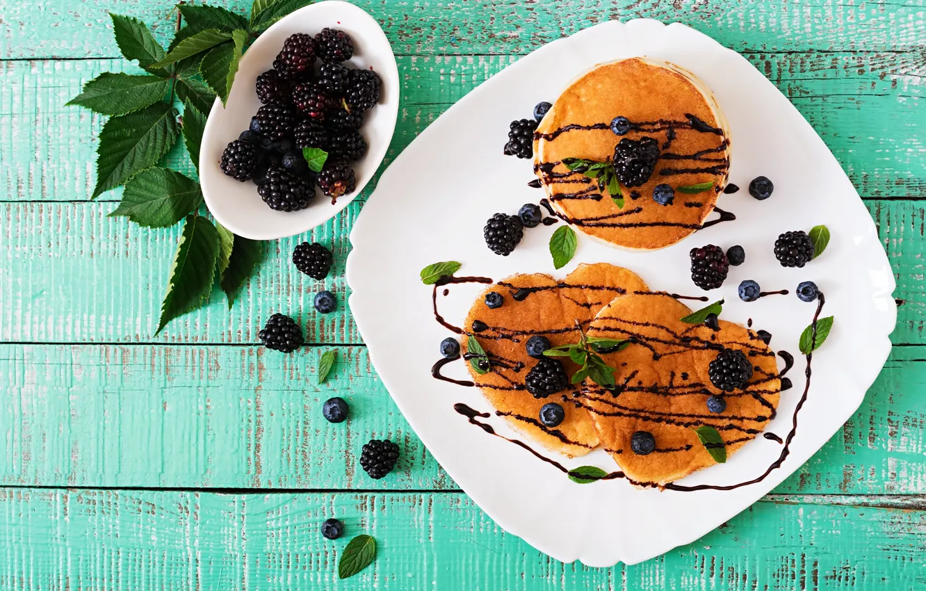 Фото обои ягоды, завтрак, блины, Timolina