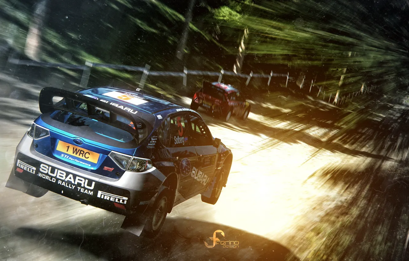 Фото обои rally, ралли, subaru impreza, race, субару, Gran Turismo 5, рендер, video game