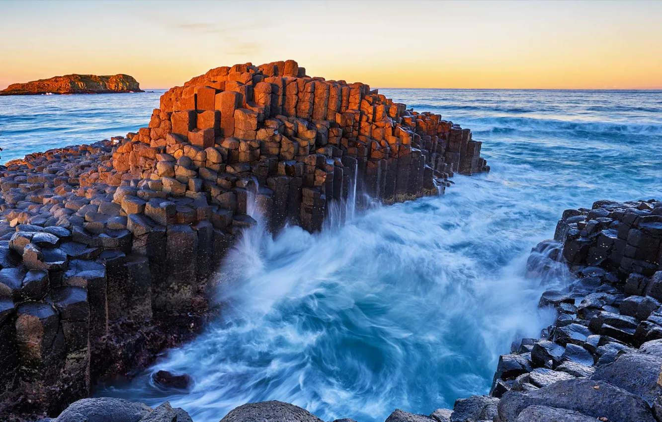 Фото обои скалы, остров, рыбак, Австралия, Фингал-Хед