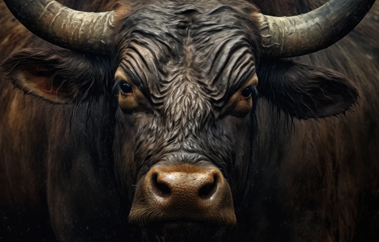 Фото обои horns, bull, mammal