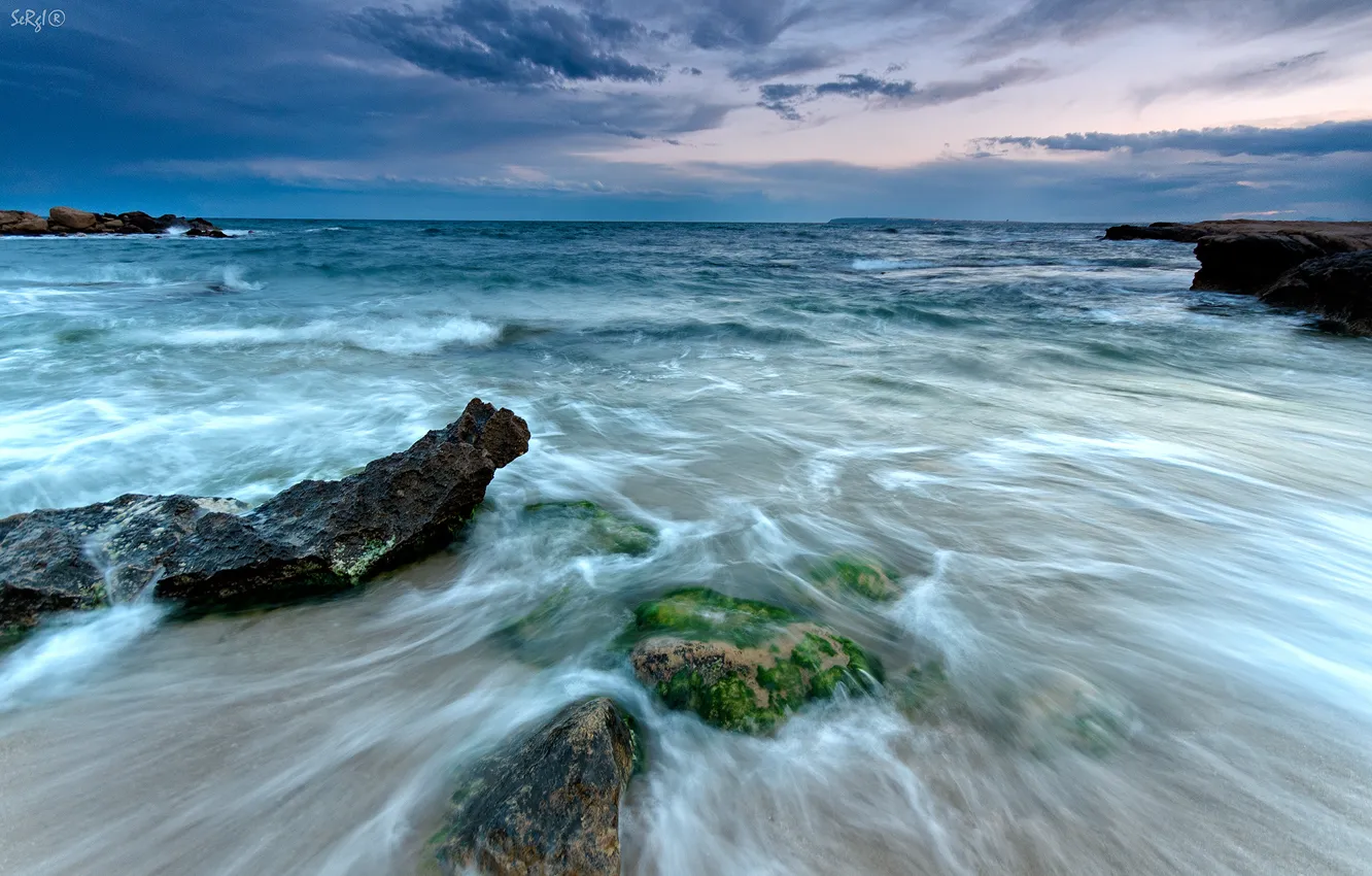 Фото обои камни, Испания, Spain, Средиземное море, Cabo de las Huertas, Alicante, Кабо-де-лас-Уэртас, Аликанте