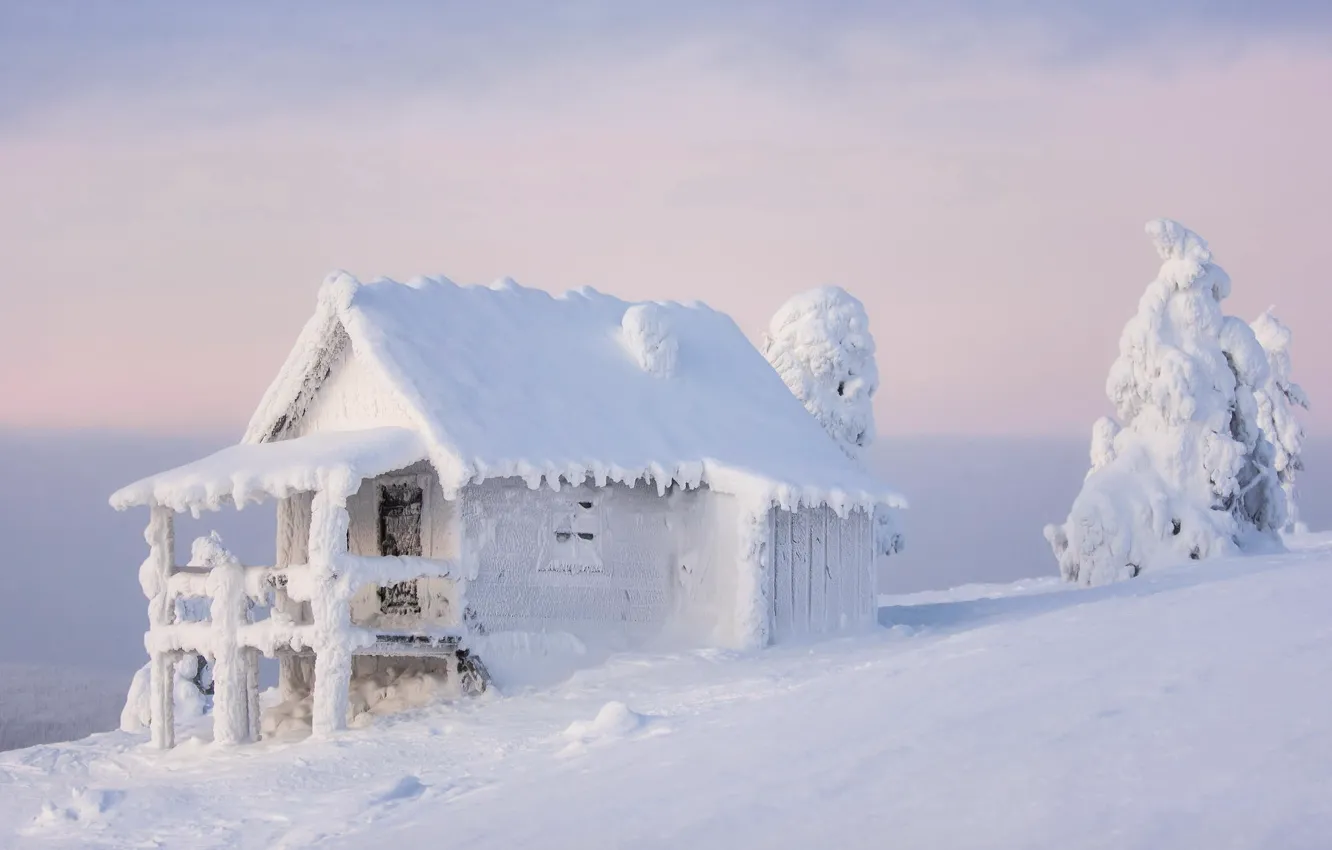 Фото обои зима, Финляндия, Лапландия