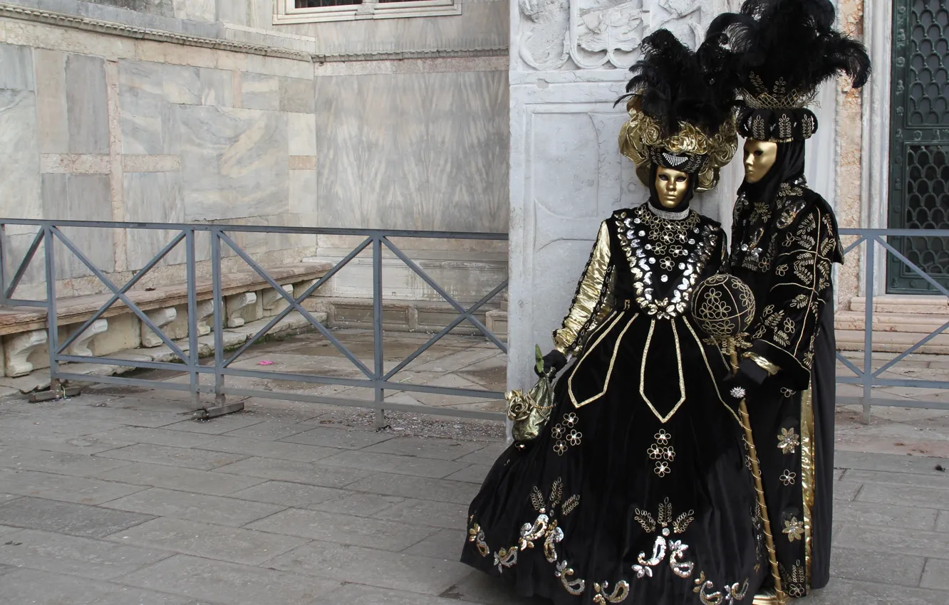 Фото обои карнавал, маски, венеция, костюмы, маскарад