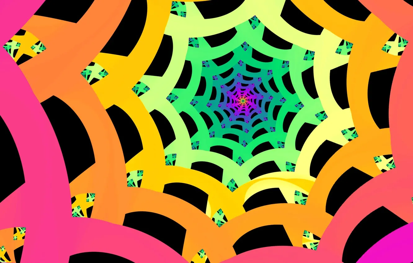 Фото обои узор, цвет, тоннель, объем