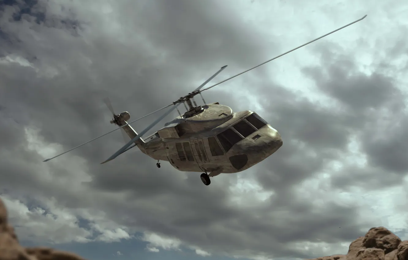 Фото обои military, helicopter, illustration, render 3d