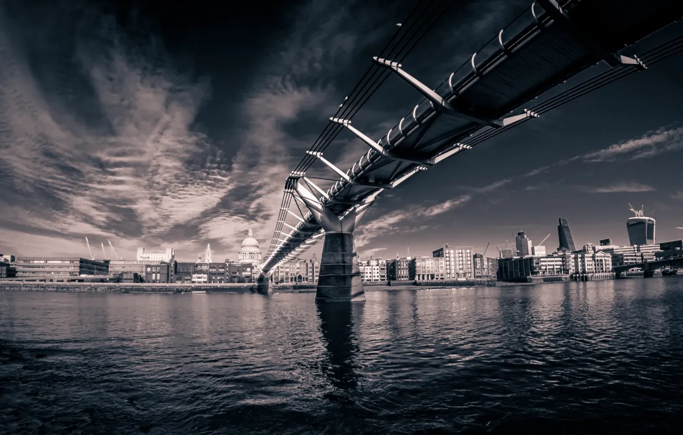 Фото обои Лондон, Темза, Millenium Bridge