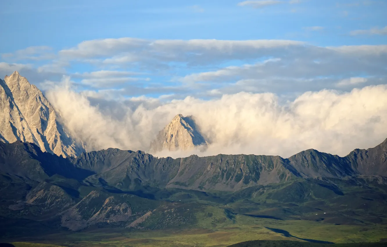 Фото обои облака, горы, Тибет, Жара Лхаце