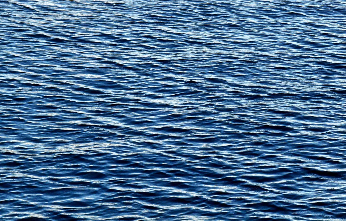 Фото обои волны, вода, синий, рябь