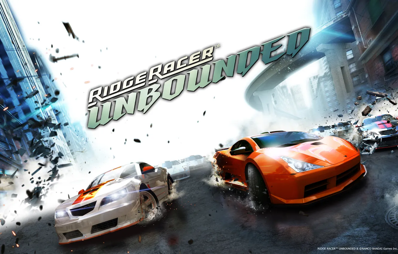 Фото обои Игры, Скорость, Осколки, Гонки, Автомобили, Ridge Racer Unbounded
