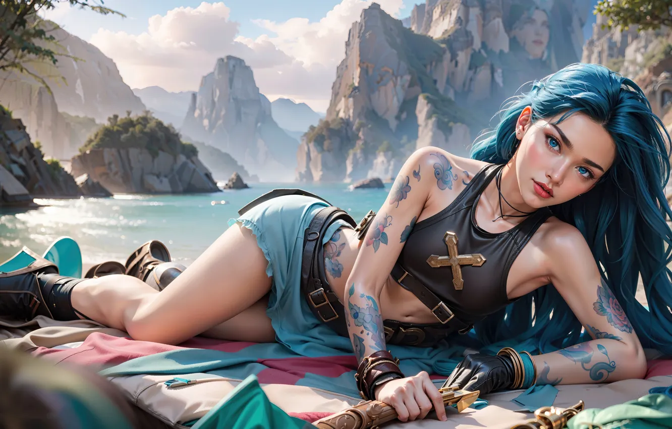 Фото обои league of legends, jinx, 2024