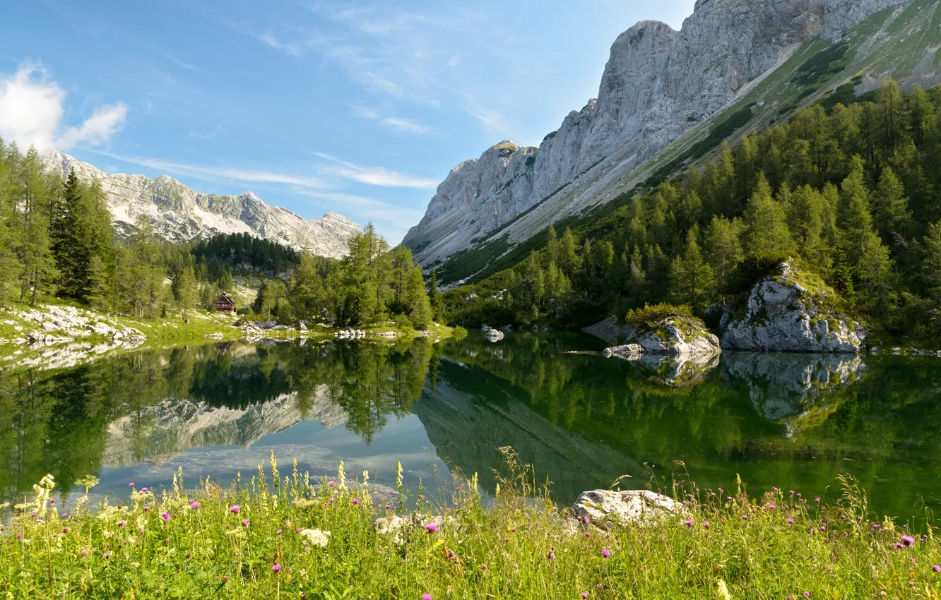 Фото обои Словения, Triglav National Park, Бохинское озеро, Национальный парк Триглав, Republika Slovenija, Lake Bohinj