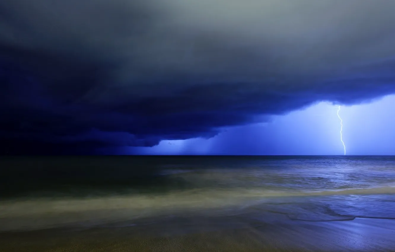 Фото обои waves, beach, rain, sky, sea, landscape, nature, Storm