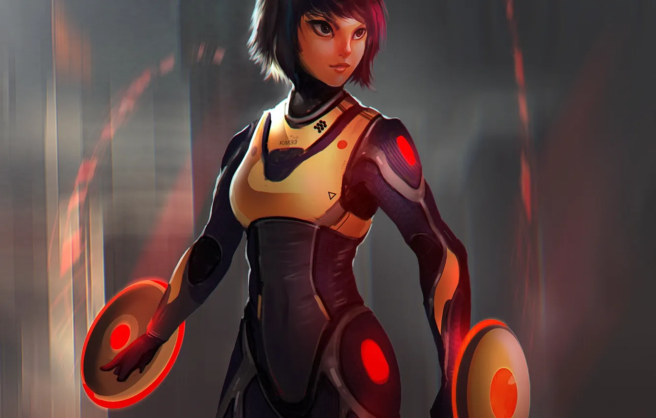 Фото обои девушка, арт, костюм, Disney, fan art, Big Hero 6, Город героев, GoGo Tomago